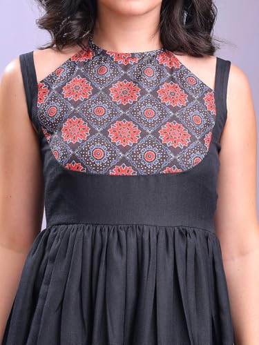 Image of PURVAJA Women's Midi Cotton Blend Dress (Floe-246-250)
