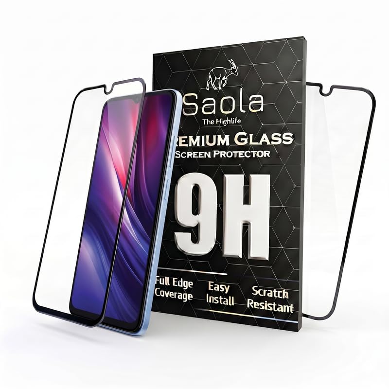 Image of Saola HD+ Oleophobic Tempered Glass For Itel Zeno 20 MAX (PACK OF 1) with Hassle-less Installation Kit. Full screen Coverage. 6.6 inch