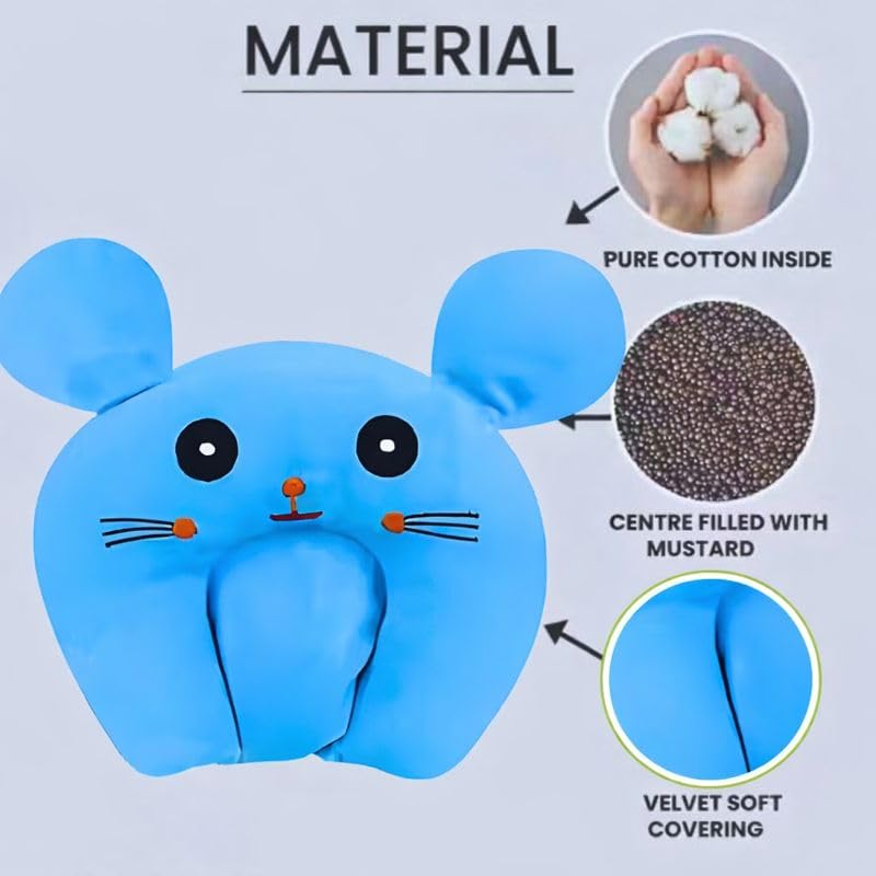 Image of Baby Pillow Combo Set for Newborns & Infants | Toddler Pillow Head Support Cushions with Plush Side Rollers for 0-12 Months