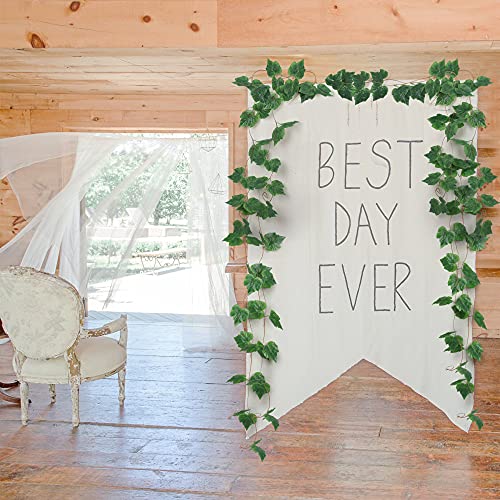 Grand Verde 5 Strands Grape Vines Artificial Ivy Hanging Greenery Garlands Silk Foliage Green Leaves Decoration Faux Plants Bulk Diy Crafts Decor #TOP6