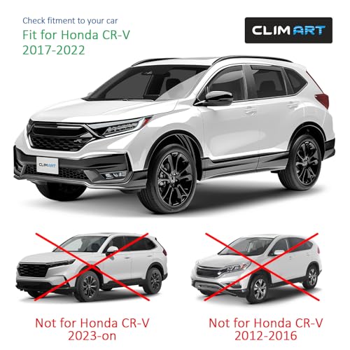Image of CLIM ART in-Channel Incredibly Durable Rain Guards for Honda CR-V (CRV) 2017-2022, Original Window Deflectors, Vent Deflector, Vent Window Visors, Dark Smoke Car Accessories, 4 pcs - 617450