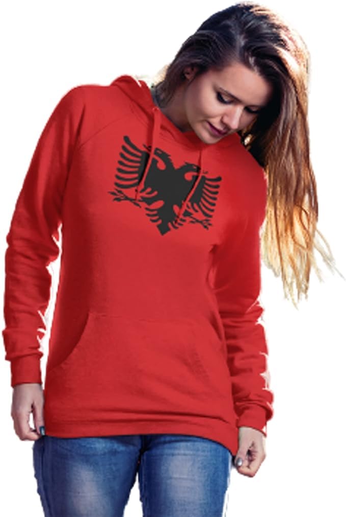 Albanian hoodie red colour black print