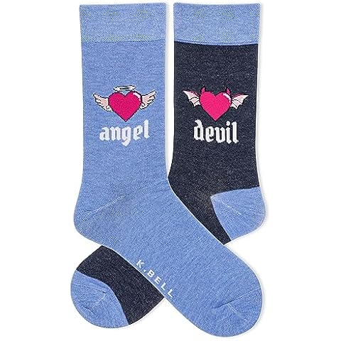 K. Bell Women's Crew Socks, Angel Vs Devil Cover