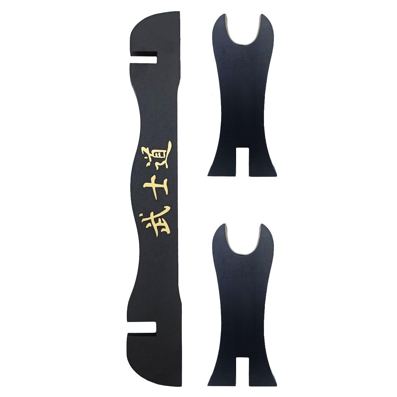 Espositore Supporto Piedistallo 1 Posto Velluto Grigio Scuro Scamosciato da Tavolo per Katana tipo Ultimo Samurai Miyamoto Musashi in Legno Scritte Giapponese e Ricambio