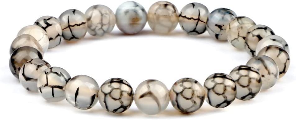 Bracelet de perles naturel noir dragon élastique : fini les bijoux fragiles