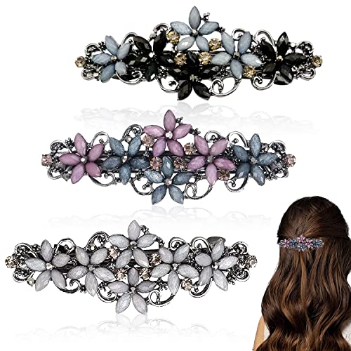 3 Stück Elegante Haarspangen für Damen Mädchen, Glitzer Strass Haarspangen, Haarspangen Damen Vintage, Mädchen Mode Funkelnde Glitzer Strasssteine Haarspangen Cover