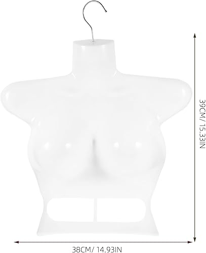 Miniatura 2 de Colgador de ropa de torso de maniquí femenino de 5 piezas para mostrar trajes de baño, vestidos y blusas, plástico ligero y confiable con gancho,