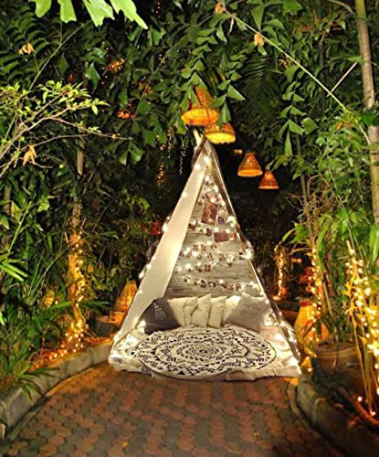 Creative Textiles Decoration Cloth Tent for Romantic Dinner, Anniversary, Birthday Party Celebration,event teepee and Valentine’s Day, Or Cabana Tent Decoration for Your Loved Ones (Off/White Colour)