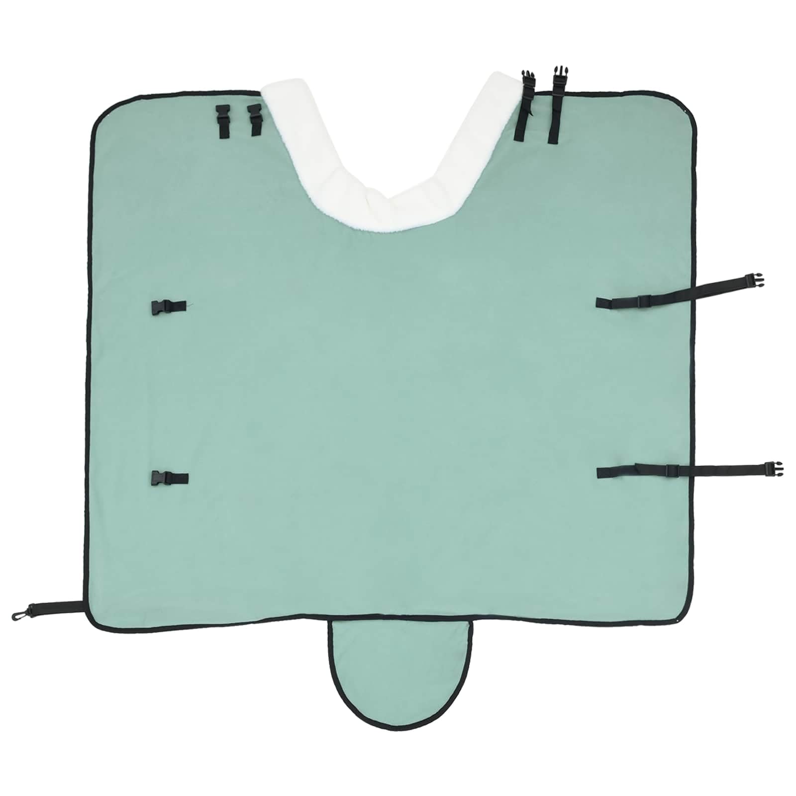 Manta para caballo, forro polar, 105 cm, con hebillas ajustables y diseño a prueba de viento, transpirable, para establo, sauce y exterior, incluye cinturón abdominal y cuello