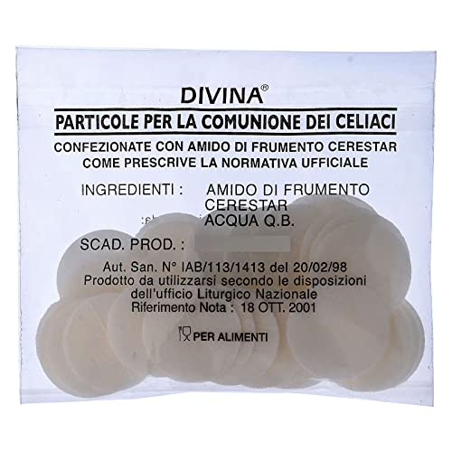 Formas/Hostias para celiacos bajo Contenido Gluten 50 Unidades diám. 3,5 cm.