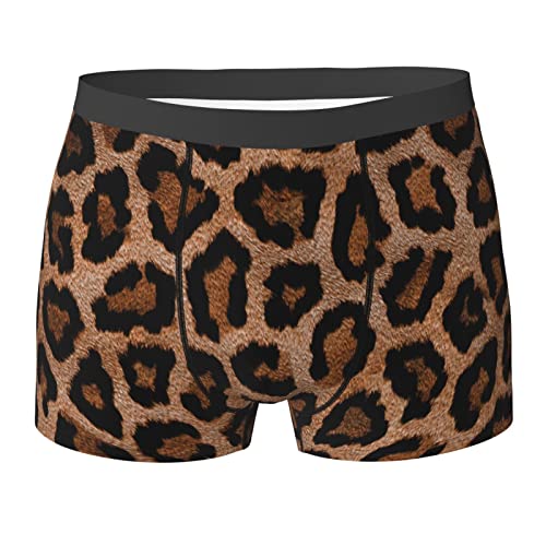 Men's Boxer Briefs Underwear - Cool Cheetah Leopard Background, Soft Comfort Breathable Underpants