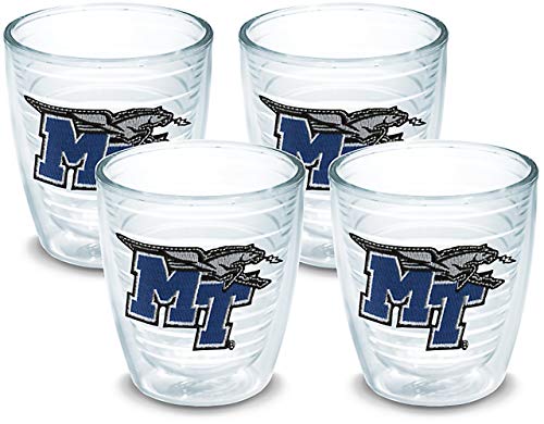 Tervis Middle Tennessee State Blue Raiders Logo Tumbler with Emblem 4 Pack 12oz, Clear