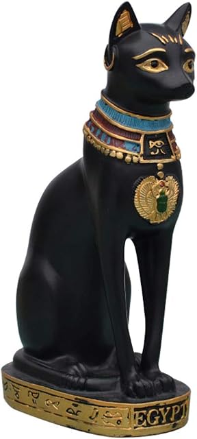 BESPORTBLE Egypt Cat Goddess Bastet Statue Miniature Ancient Egypt Kitty Sculpture Lucky Cat Figurine Egyptian Collectible Figurine for Good Luck Feng Shui Decor (Random Style)