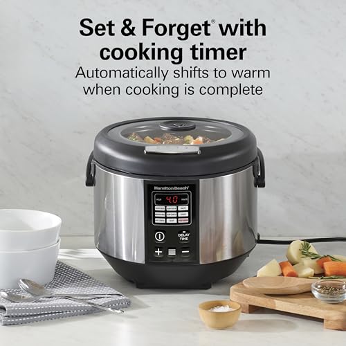 Image of Hamilton Beach Stay or Go 20 Cup Portable Multi Cooker With Lid Latch