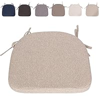 RUIXUAN Stoelkussen, 43 x 41 cm, zitkussen, voor buiten, tuinstoelkussen, zitkussen voor rotanstoelen, outdoor, met linten, donkergrijs, 4 stuks