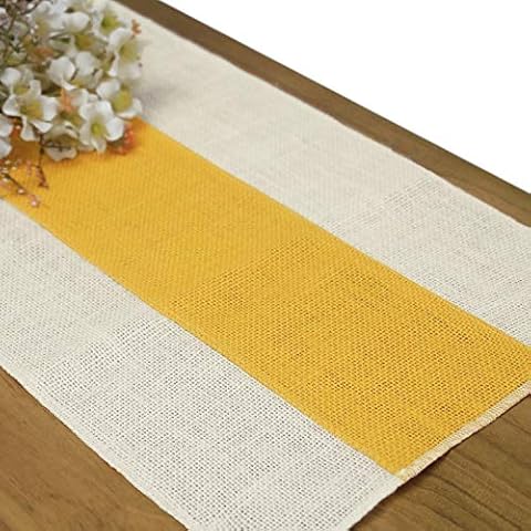 Burlap Table Runner Jute Table Runner Farmhouse Table Runner Rustic Table Decor, Yellow 12x48 Inches Cover