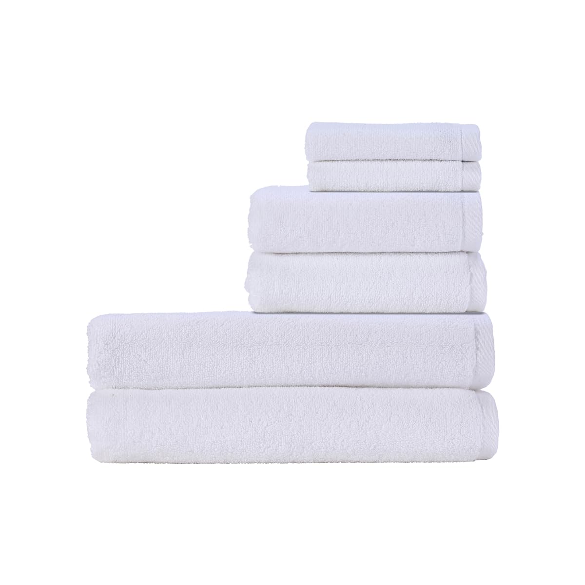 Christy Cirrus Bath Sheets Set | 6 Pieces | 2 Face 2 Hand 2 Bath Sheets | Quick Dry | Super Soft and Fluffy | Lightweight Bathroom Shower Towels | 100% Cotton | White