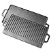 ProSource Professional Heavy Duty Reversible Double Burner Cast Iron Grill Griddle 20 by 9-Inch Black