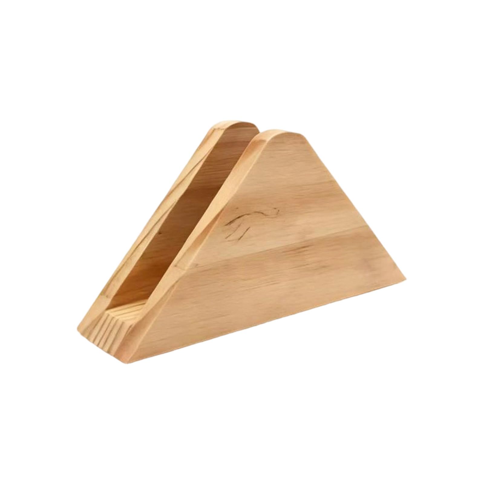 Xinsheinelry Handcrafted Real Wood Triangle Tissue Holder Sturdy and Stylish for Countertop or Tabletop Kitchen Tissue Holder
