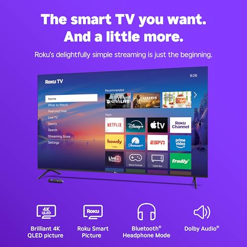 Image of Roku Smart TV 2026 - 75-Inch Select Series, 4K QLED TV - Roku TV with Voice Remote - Flat Screen QLED Television with Wi-Fi for Streaming Live Local News, Sports, & Movies - Bluetooth Headphone Mode
