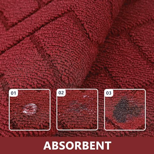 Image of hicorfe Kitchen Runner Rug,20 inchx48 inch+20 inchx32 inch Kitchen Set,Non-Slip Kitchen Mat