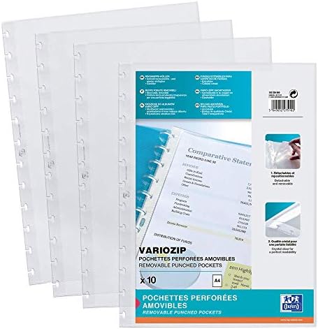 Oxford Prospekthüllen DIN A4 - 100 Stück Mit Blauem Rand