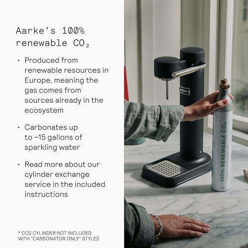 Image of Aarke Carbonator 3 - Premium Sparkling Water Maker, Matte White | Stainless Steel, Cordless Soda Maker for Home, Carbonated Water Machine, BPA-free PET Bottle Included