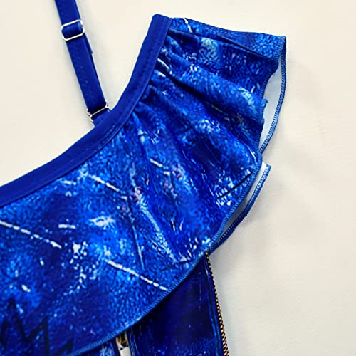 VARWANEO Descendants Bathing Suit for Girls, Cute Princess 2 Pieces Swimsuits Cartoon Printed Swimwear Bikini Sets Color-1, 4-5T4