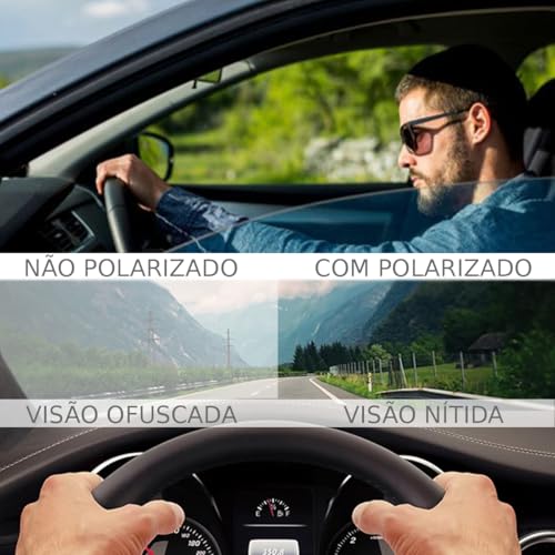 Kit 2 Clip On Polarizado Para Sobrepor Óculos de Grau Óculos de Sol Dirigir Pesca (Preto-Amarelo)