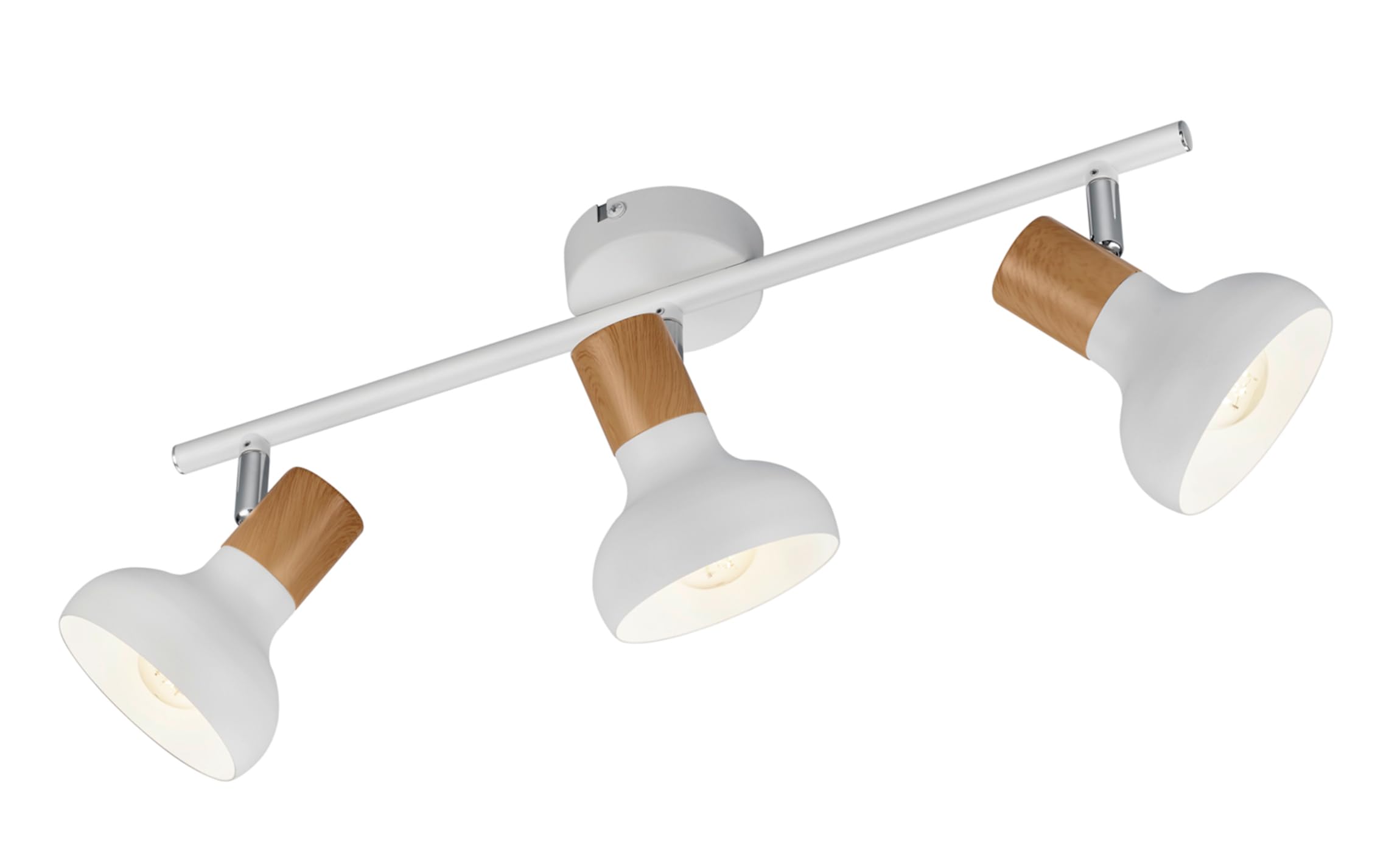 Reality Leuchten RL Spot Bar Latika R81523031, Blanco Metal mate, Madera sintética o artificial, excl. 3x E14