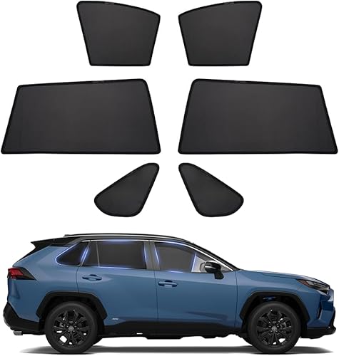 Powerty Compatible con parasol lateral Toyota RAV4 2013-2018, red de sombreado, protección contra rayos UV, 6 unidades