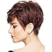 BLONDE UNICORN Reddish Brown Pixie Cut Short Wigs with Bangs for Women, Fiber & Remy Human Hair Blend for Natural Daily Use