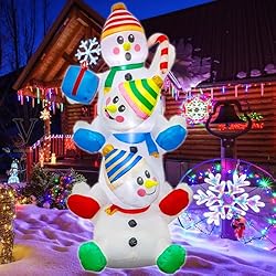6 FT Aufblasbarer Schneemann für Weihnachten – Lustige Garten-Dekoration mit LEDs, perfekt für festliche Partys und Geschenke!