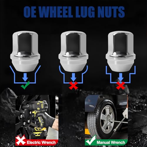 Image of M14x1.5 OEM Lug Nuts,Large Acorn Seat Wheel Lug Nuts,Hex 22mm(7 /8')' Height 1.5'' Conical Cone Bulge Seat(20Pcs,Chrome)