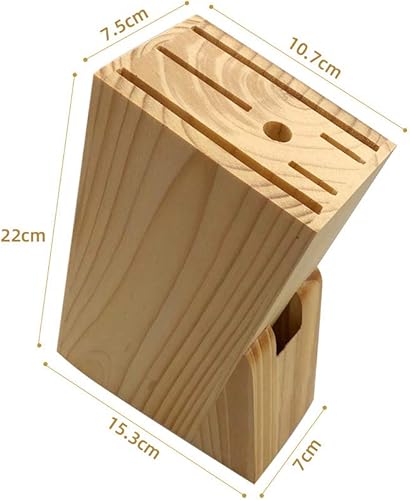 Miniatura 3 de Bloque de cuchillos de madera para encimera, organizador de cuchillos con ranura para tijeras para cocina