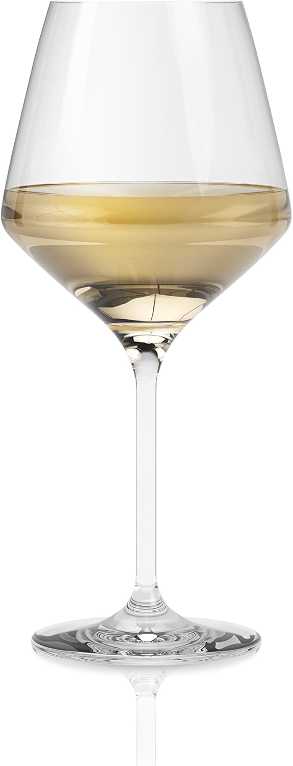 EVA-TRIO | Set of 6 Beautiful Legio Nova White Wine Glasses | 12.8oz | Made of lead-free crystal | Dishwasher-safe on a glassware programm