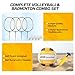Haokelball Width Adjustable Volleyball and Badminton Combo Set Outdoor Volleyball Net for Backyard with Adjustable Poles, 4 Badminton Rackets, 4 Nylon Shuttlecocks, Volleyball, Pump and Carry Bag
