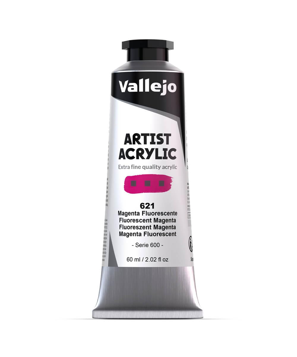 Vallejo Magenta Acrylic Artist Color 16621 Fluorescent (60Ml)
