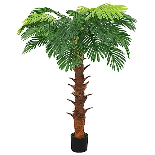 vidaXL Palmera Cycas Artificial con Macetero Plantas Falsas Decoración Floral Imitación Oficina Salón Sala de Estar Habitación 160 cm Verde