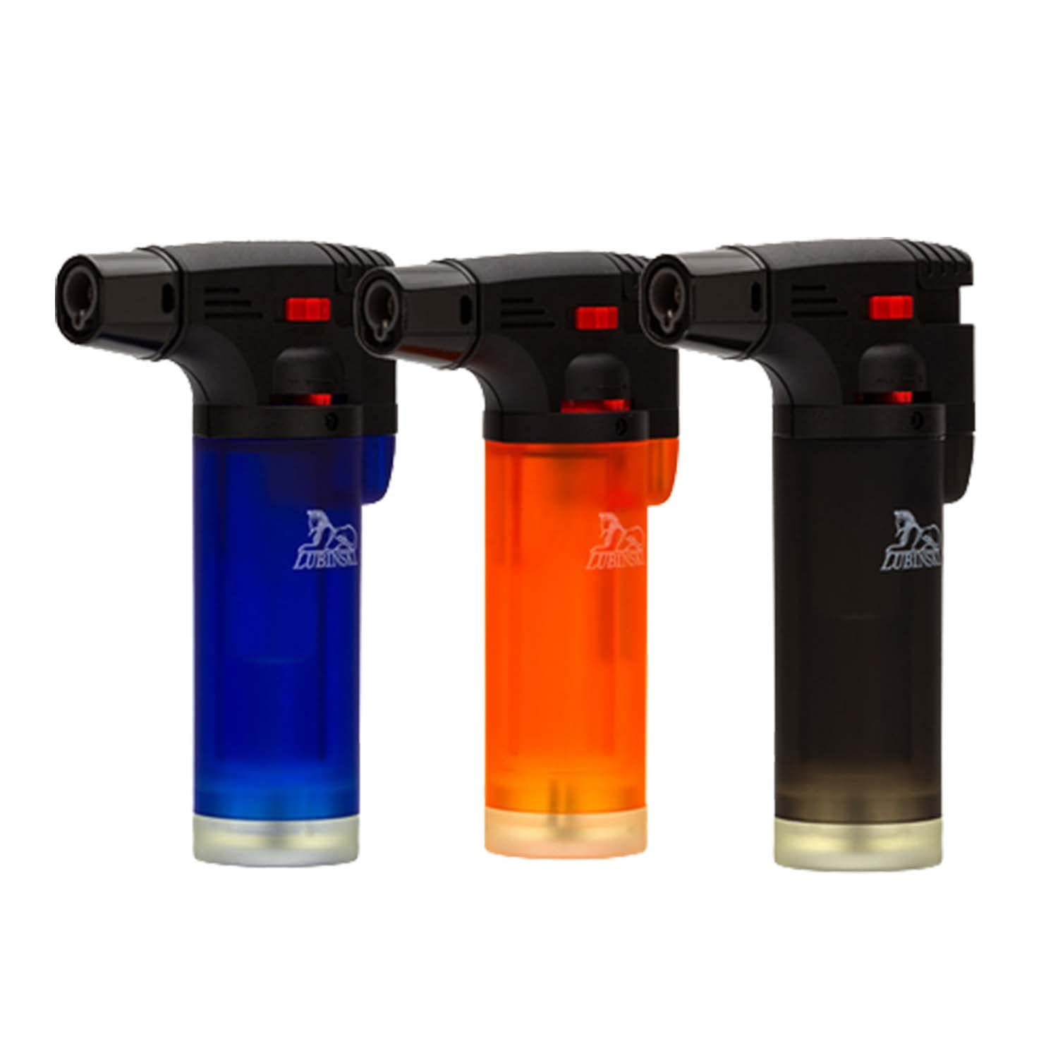 Paquet de 3 Cigare Briquet Puissant Jet Unique Torche Portable Coupe-Vent Grande Capacité avec Verrouillage de Sécurité pour Bougie BBQ Cuisson (gaz Butane Non Inclus)
