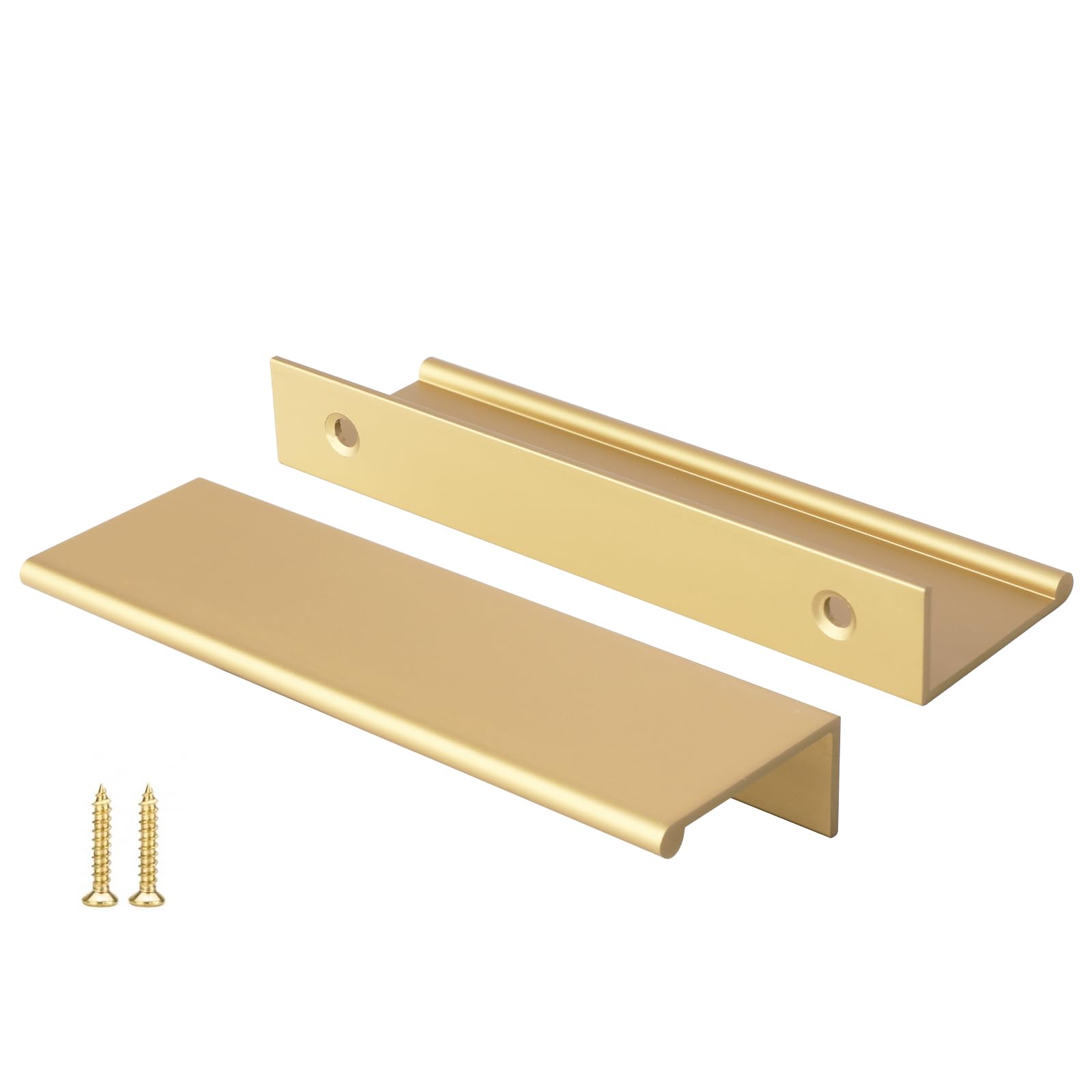Peaha 10 Pack Kitchen Cabinet Handles 4" Matte Gold Pulls Edge Pulls