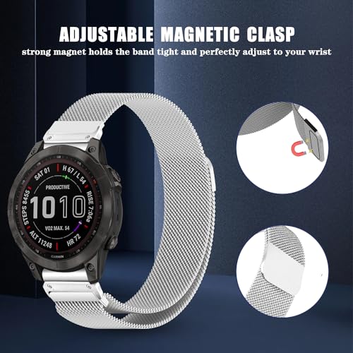 ZoRoll 22 mm Quickfit Metal Strap Compatible with Garmin Fenix E 47mm/Fenix 8 47mm/7 Pro/7/6 Pro/6/5 - Image 3