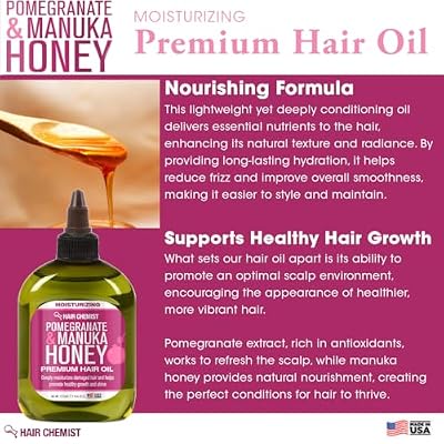 Hair Chemist Pomegranate & Manuka Honey Moisturizing Premium Hair Oil 7.1 oz. - Moisturizing Pomegranate and Honey Infused Hair Oil