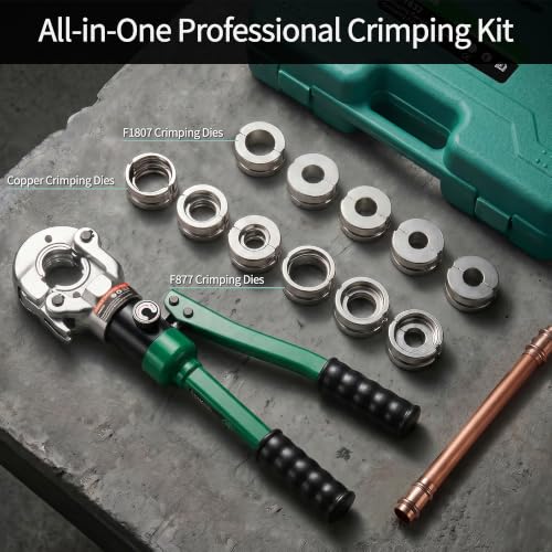 Growlush Hydraulic Press Tool with 11 Dies