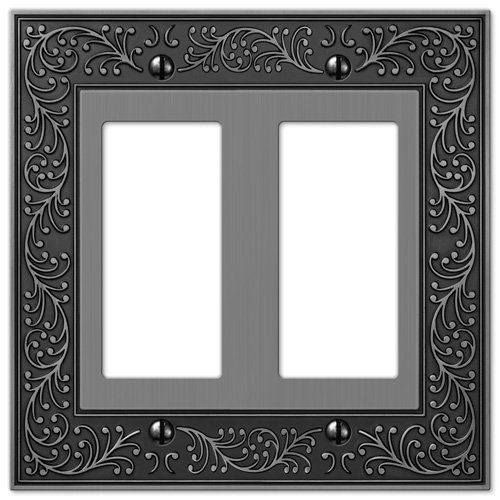 Amerelle 43Rran English Garden Wallplate, 2 Rocker, Antique Nickel #TOP2
