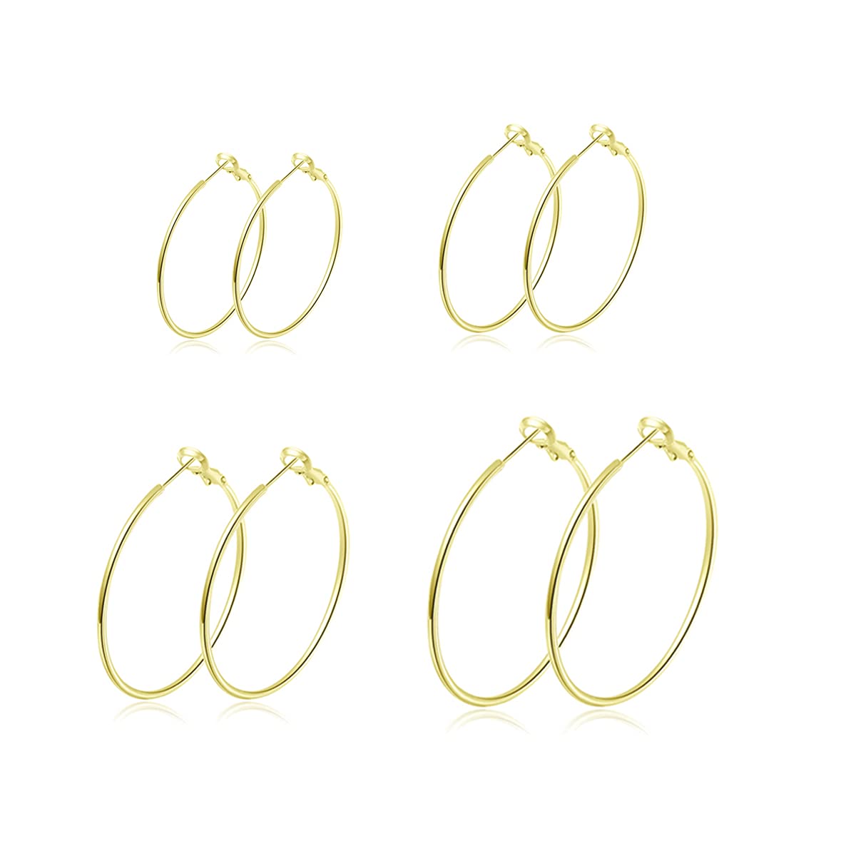 Deyanse Creolen 925 Silber Groß, 925 Sterling Silber Gold Gr