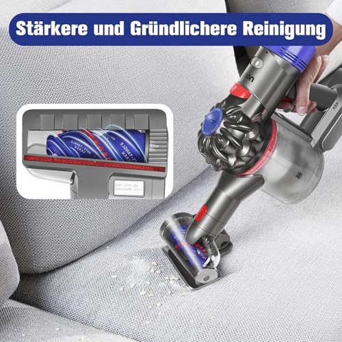 RUKHOOL Mini Elektrobürste Haardüse für Dyson V15 V11 V10 V8 V7 Bürste Zubehör Anti Verwicklungs Aufsatz Staubsauger Ersatzteile Turbinendüse zu Reinigung Haustierbetten Autositze Sofa Teppich