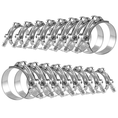 Image of AKIHISA T Bolt Hose Clamp, 8 Sizes 16Pcs Heavy Duty Hose Clamps, 304 Stainless Steel Hose Clamps, Working Range 28mm-71mm(1.1 inch-2.8'') Hose O.D.