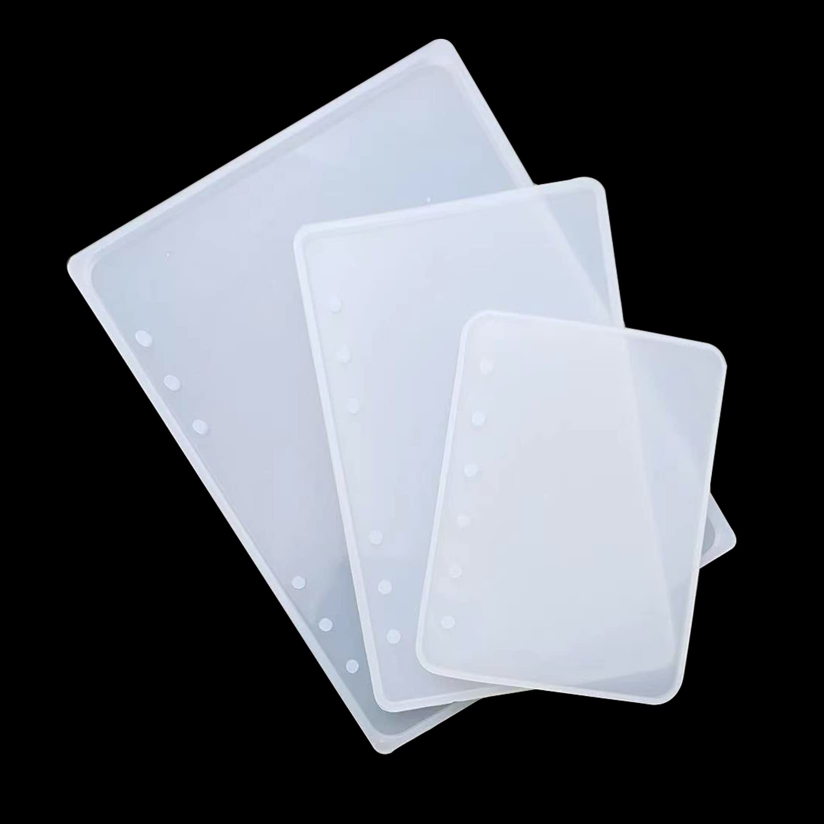 Markeny 3 Pieces Notebook Cover Resin Casting Molds for A5 A6 A7 for Notebook Epoxy Resin DIY