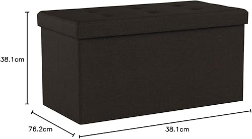 Miniatura 83 de Lavish Home - Banco otomano con almacenamiento, plegable, tapa acolchada de espuma con punzoneado de 30 pulgadas, gris oscuro